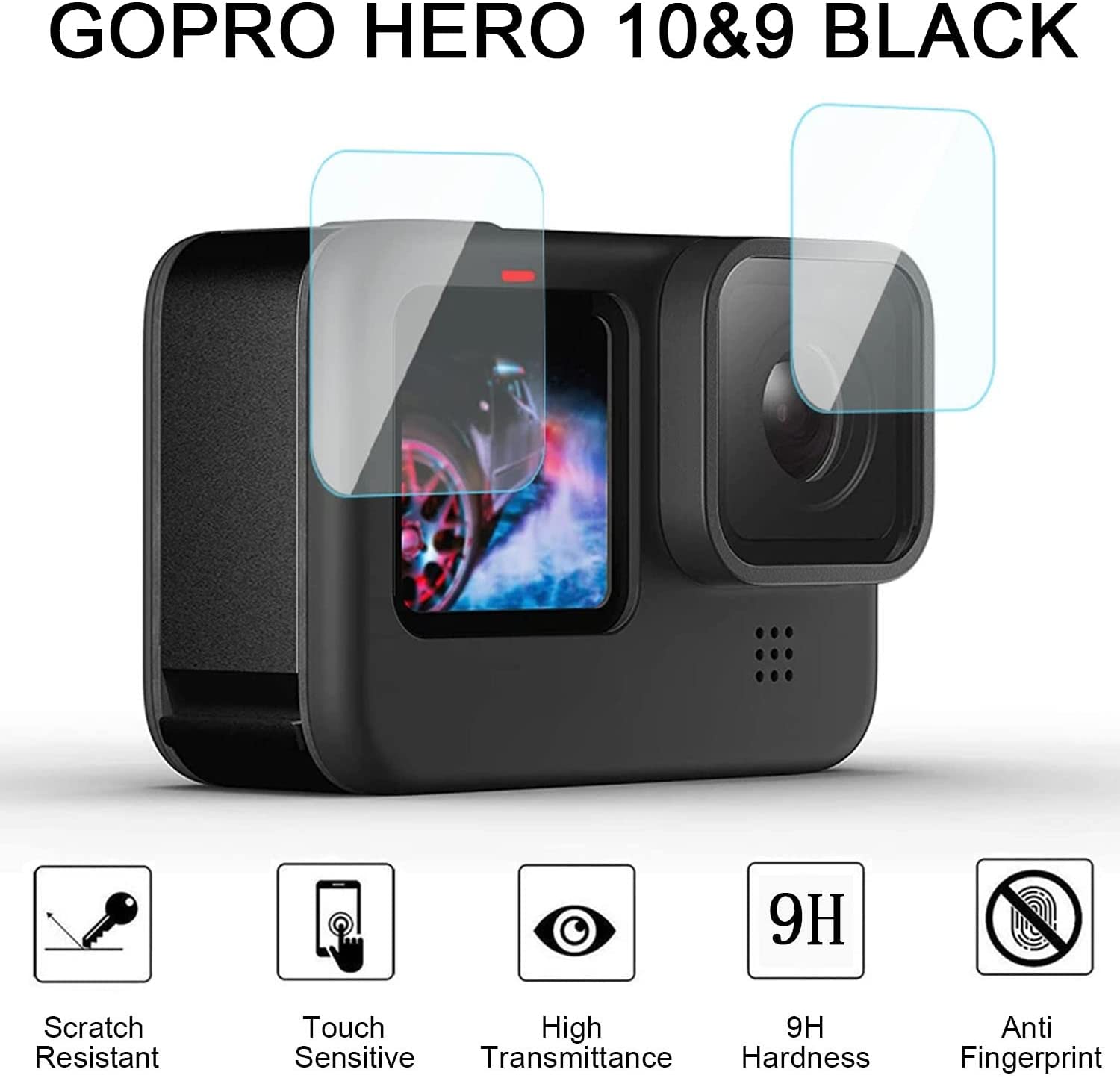 Hero11 Black Silicone Protective Case Screen Protector for GoPro Hero 9  Hero9 Black Hero 10 Hero10 11 Black,debous Glass Screen Protector + Soft