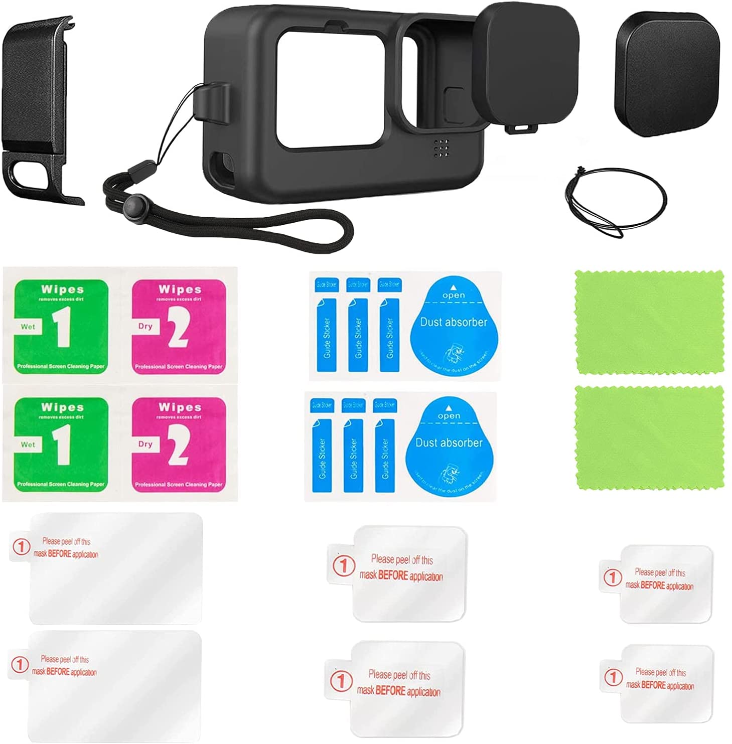 Accessories Kit for Gopro Hero 11/Hero 10 9 Black Waterproof Protective  Case Underwater Floating Handgrip Screen Protector